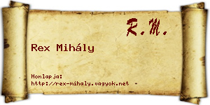 Rex Mihály névjegykártya